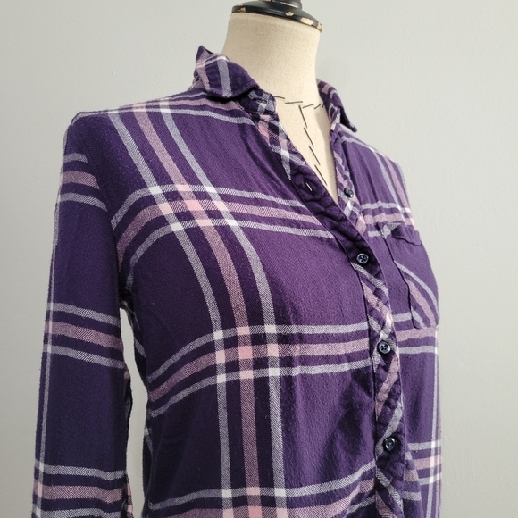 Rails Hunter Navy Petal Pink button down - Picture 4 of 8